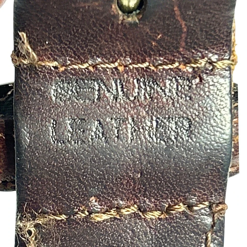 Woven Leather‎ Covered Buckle Braided Belt Brown Size 36 (Fits up to 42